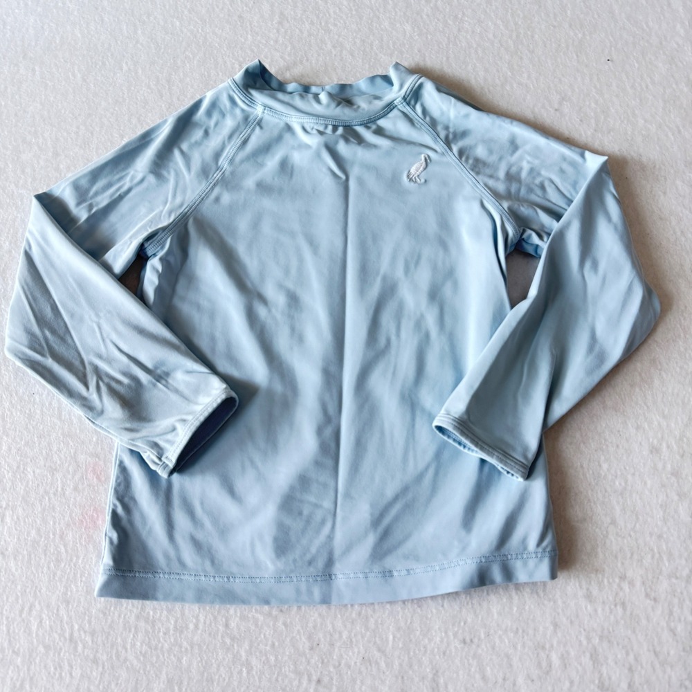 The Beaufort Bonnet Company Rash Guard Bird Logo Kids 5 Light Blue